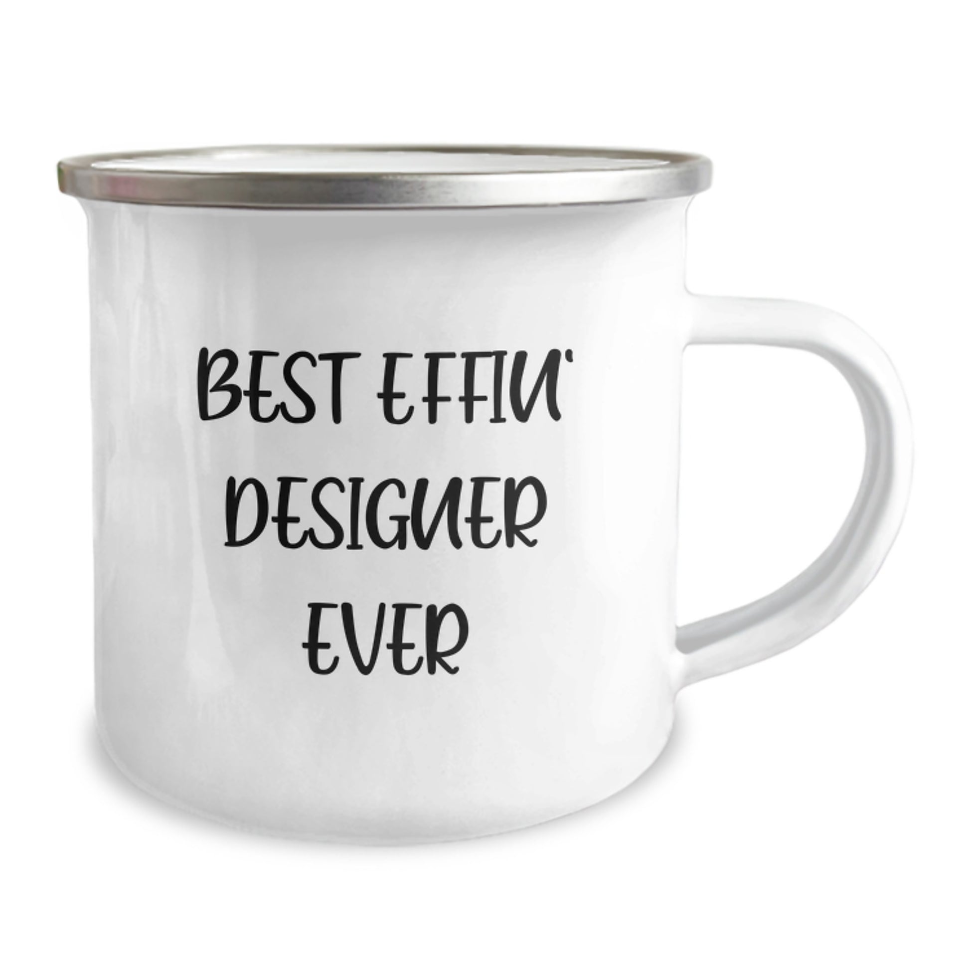 Funny Designer Gifts from Friends for Best Effin' Designer Ever Enamel Camping Mugs, Christmas Unique Gifts - Image 2