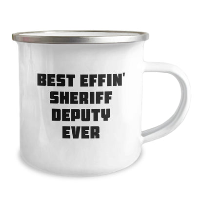 Funny Sheriff Deputy Gifts, Best Effin' Sheriff Deputy Ever Camping Mug, Christmas Unique Gifts for Him, Gifts from Friends, Family, or Coworkers - Image 2