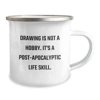 Cute Drawing Gifts for Artists, Funny Camping Mug for Him or Her - 'Drawing Is Not A Hobby, It's A Skill' Christmas Unique Gifts from Friends to Family - Image 2