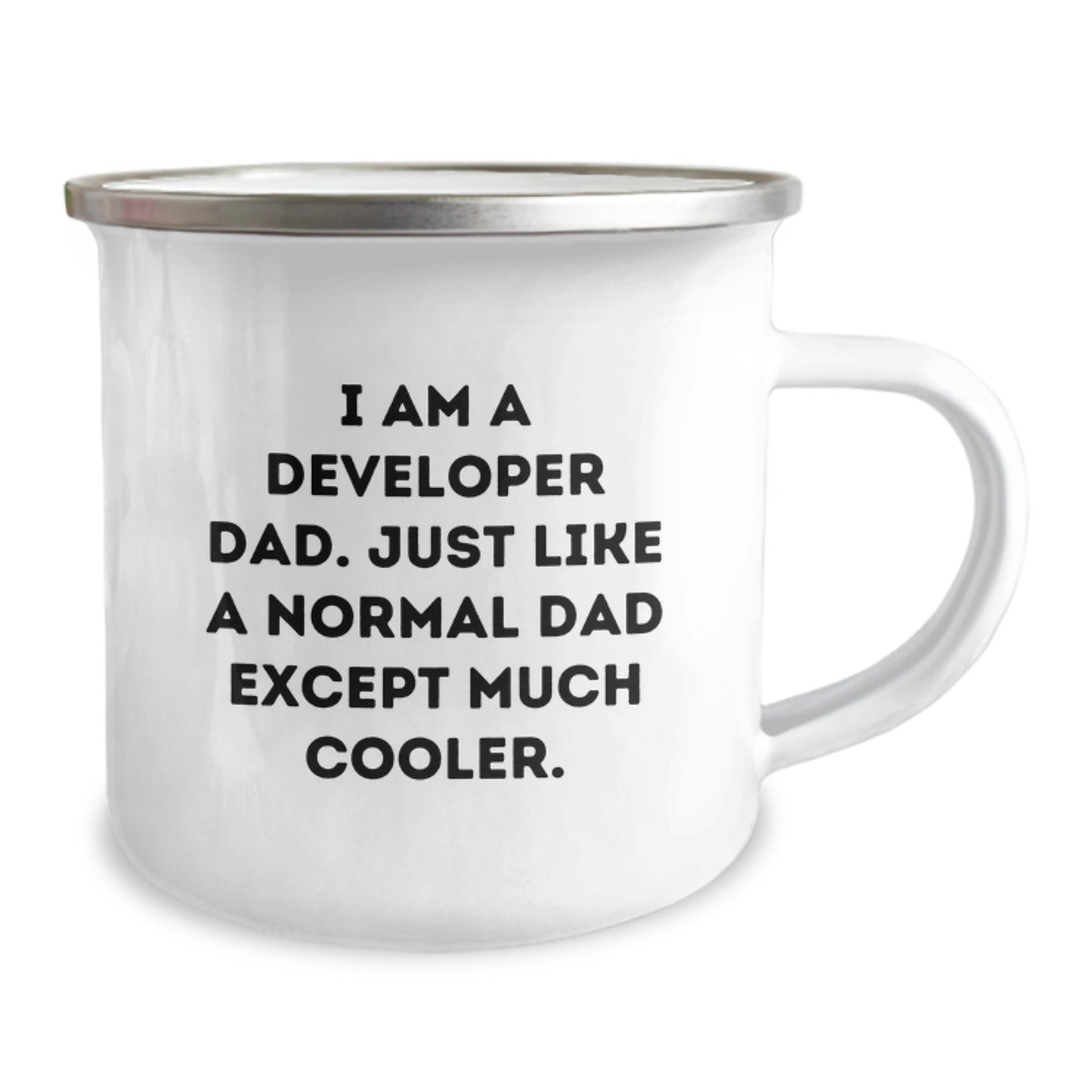 Funny Developer Gifts for Dad, Unique Camping Mug with I Am A Developer Dad Quote, Perfect Valentine's Unique Gifts from Men - Image 2