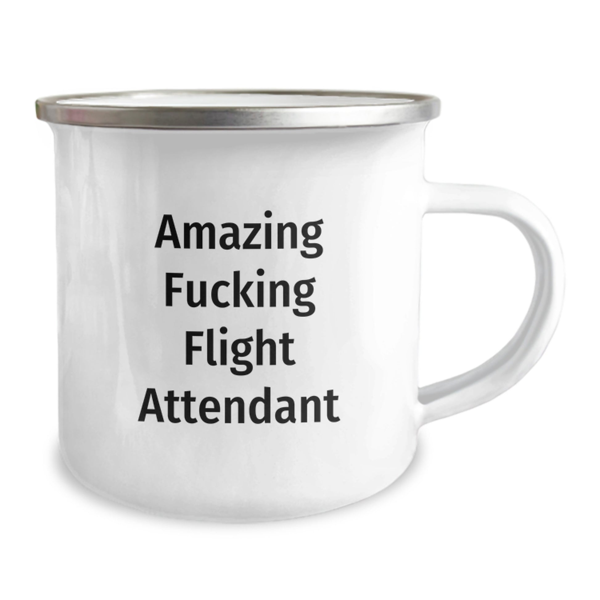 Funny Flight Attendant Gifts for Men, Christmas Unique, Amazing F--king Flight Attendant Camping Mug, Stainless Steel, 12 oz, Perfect - Image 2