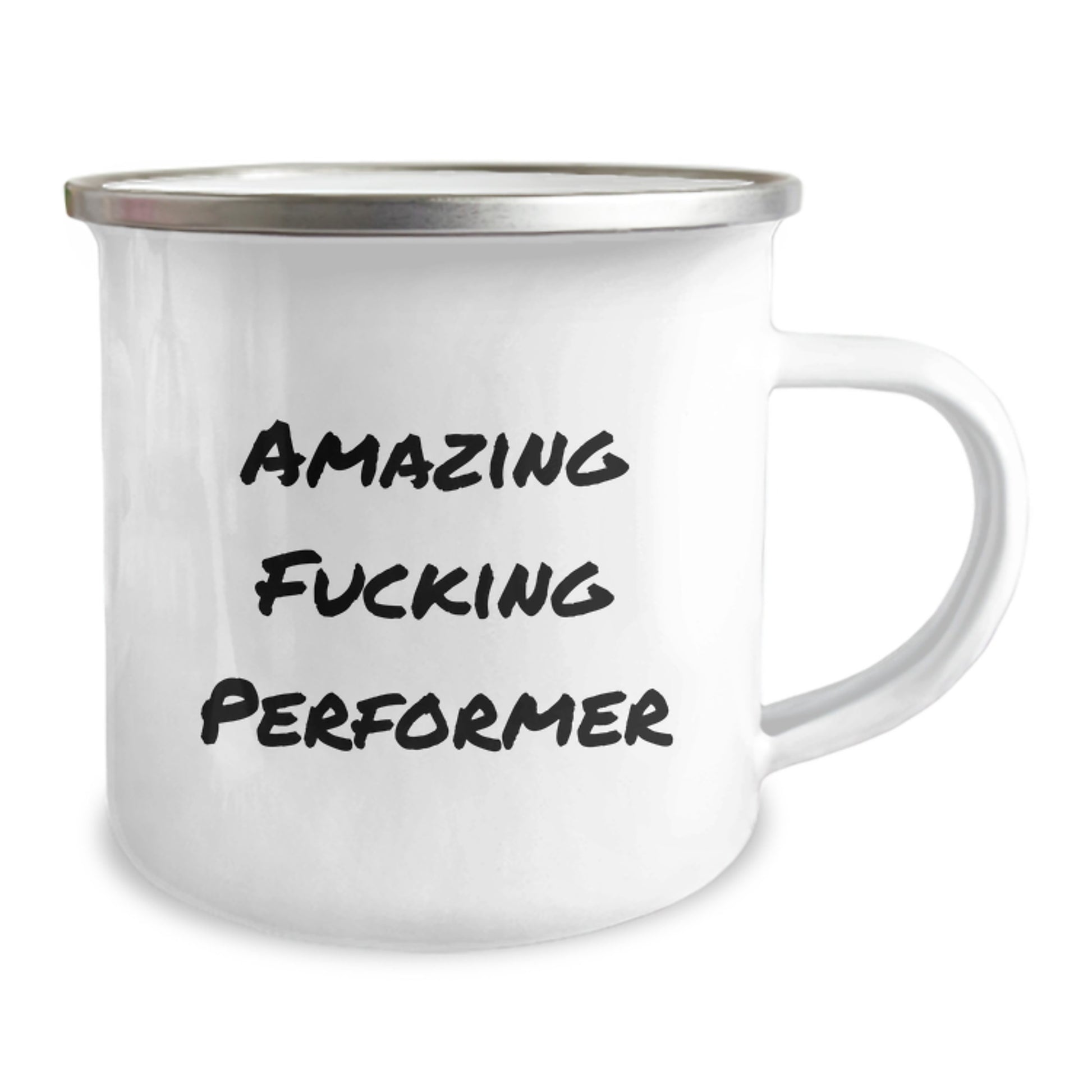 Funny Performer Gifts from Men for Christmas Unique Presents, 'Amazing F--king Performer' Camping Mug, Perfect for Camping Lovers, Stainless Steel with Enamel Finish, 12 oz - Image 2