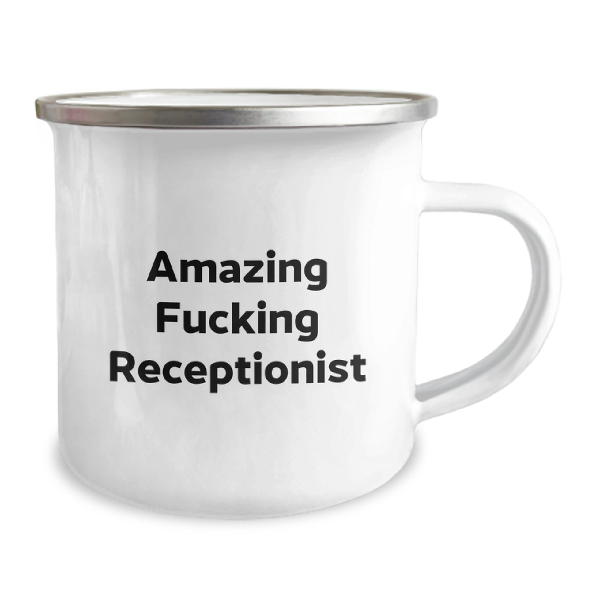 Funny Receptionist Gifts, 'Amazing F--king Receptionist' Quote, Stainless Steel Camping Mug for Men Women Friends Family, Unique Christmas Unique Gifts for Receptionist, Gifts from Men to Friends - Image 2