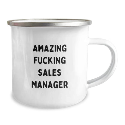 Funny Sales Manager Gifts for Christmas, Amazing F--king Sales Manager, Camping Mug for Men Friends - Image 2