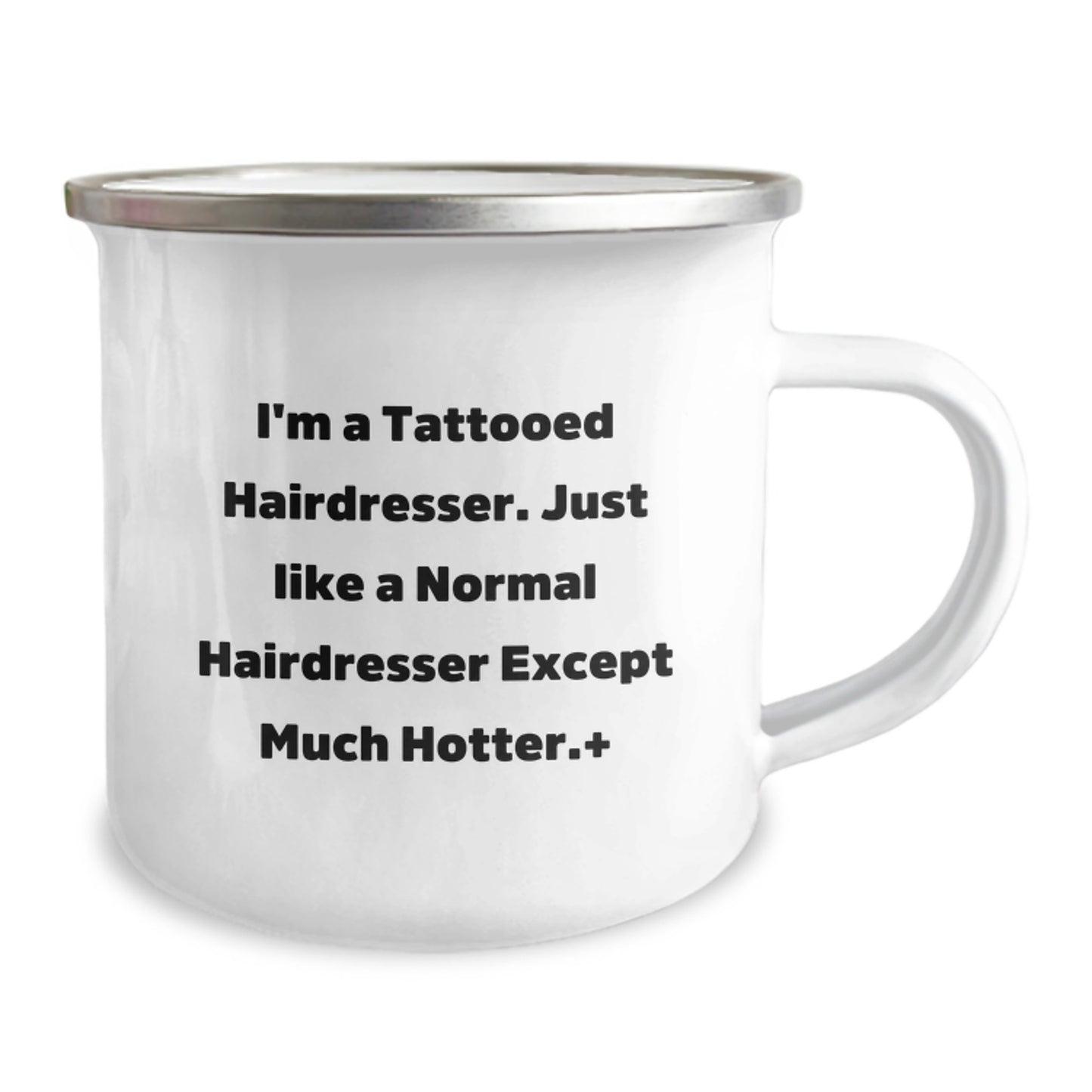 Funny Hairdresser Gifts for Friends, Unique Camping Mug Idea, I'm A Tattooed Hairdresser Gift from Friends - Image 2