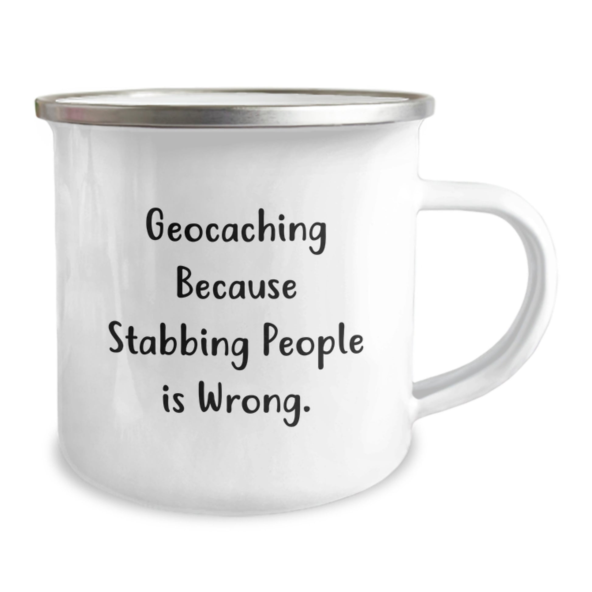 Geocaching Adventure Gifts from Friends and Family for Geocaching Lovers - Funny Christmas Unique Gifts for Camping Mug Enthusiasts - Geocaching Because Stabbing People Is Wrong. - Image 2