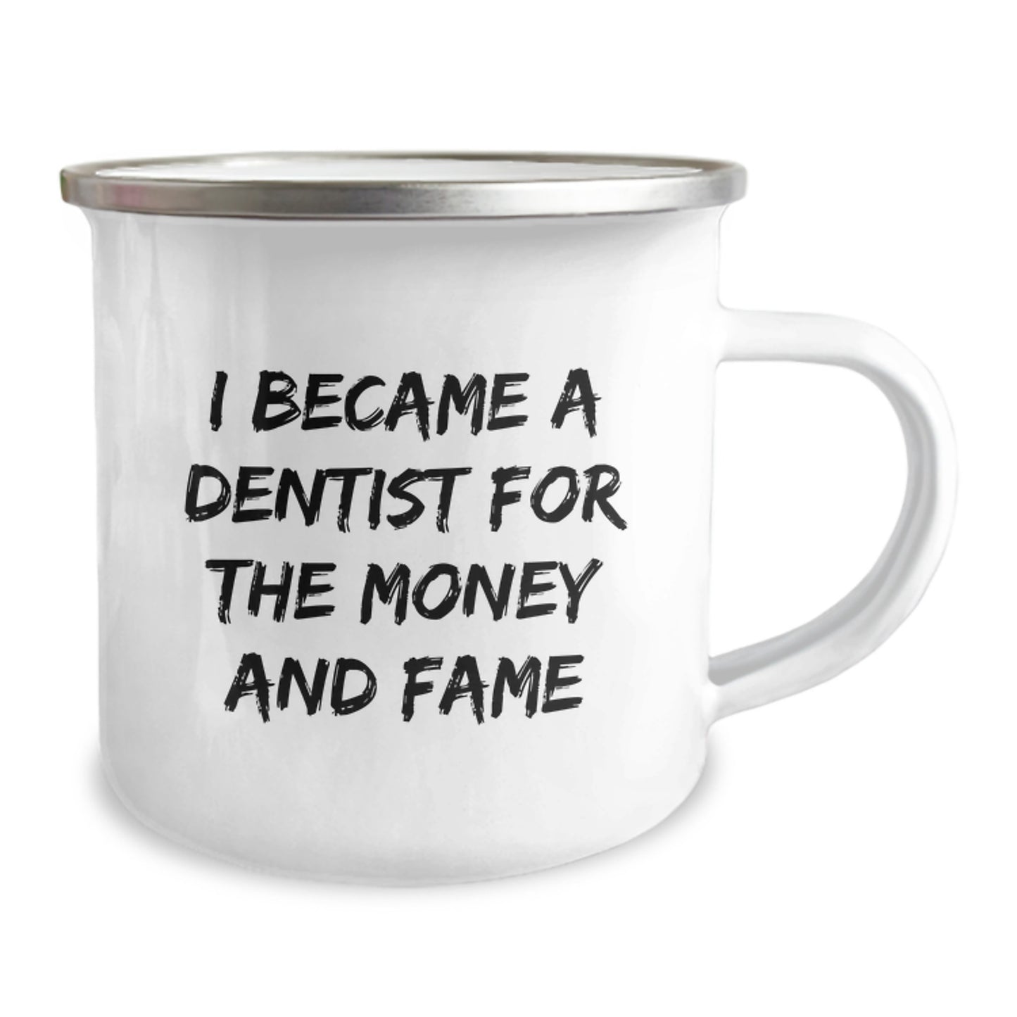 Gifts for the Dentist in Your Life - Funny 'I Became a Dentist for the Money and Fame' Camping Mug for Men Women Friends Family - Image 2