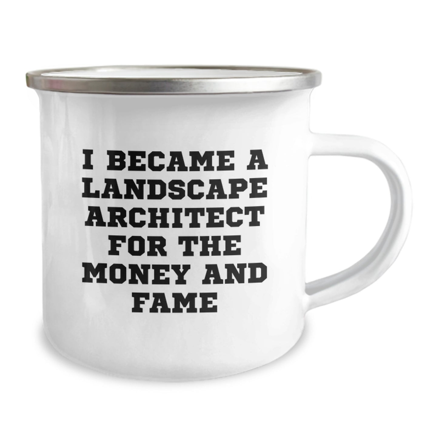 Funny Landscape Architect Gifts from Friends Christmas Unique Mug - I Became A Landscape Architect For The Money And Fame Quote Camping Mug for Landscape Architect Enthusiasts - Image 2