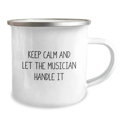 Funny Musician Gifts from Men to Friends for Christmas Unique Camping Mugs - Keep Calm And Let The Musician Handle It - Image 2