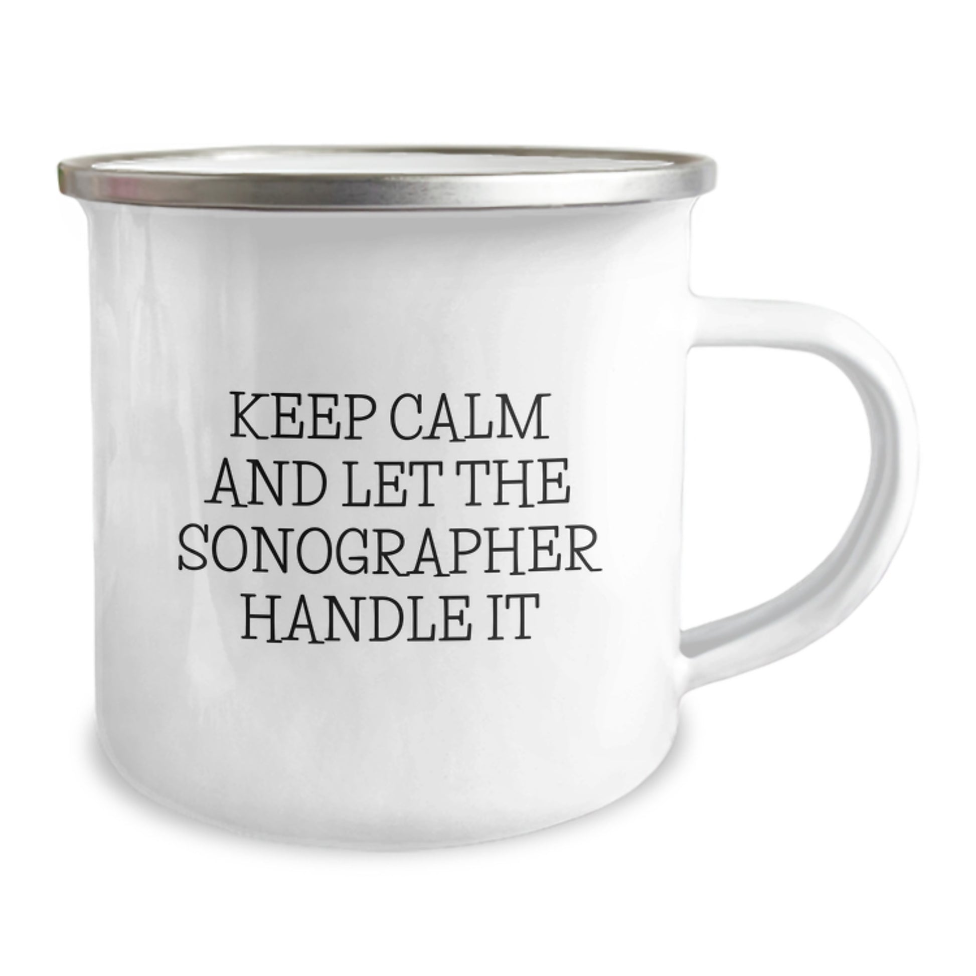 Funny Sonographer Gifts from Friends, Unique Christmas Unique Gifts for Sonographer, Camping Mug Stainless Steel with Enamel Finish - Image 2