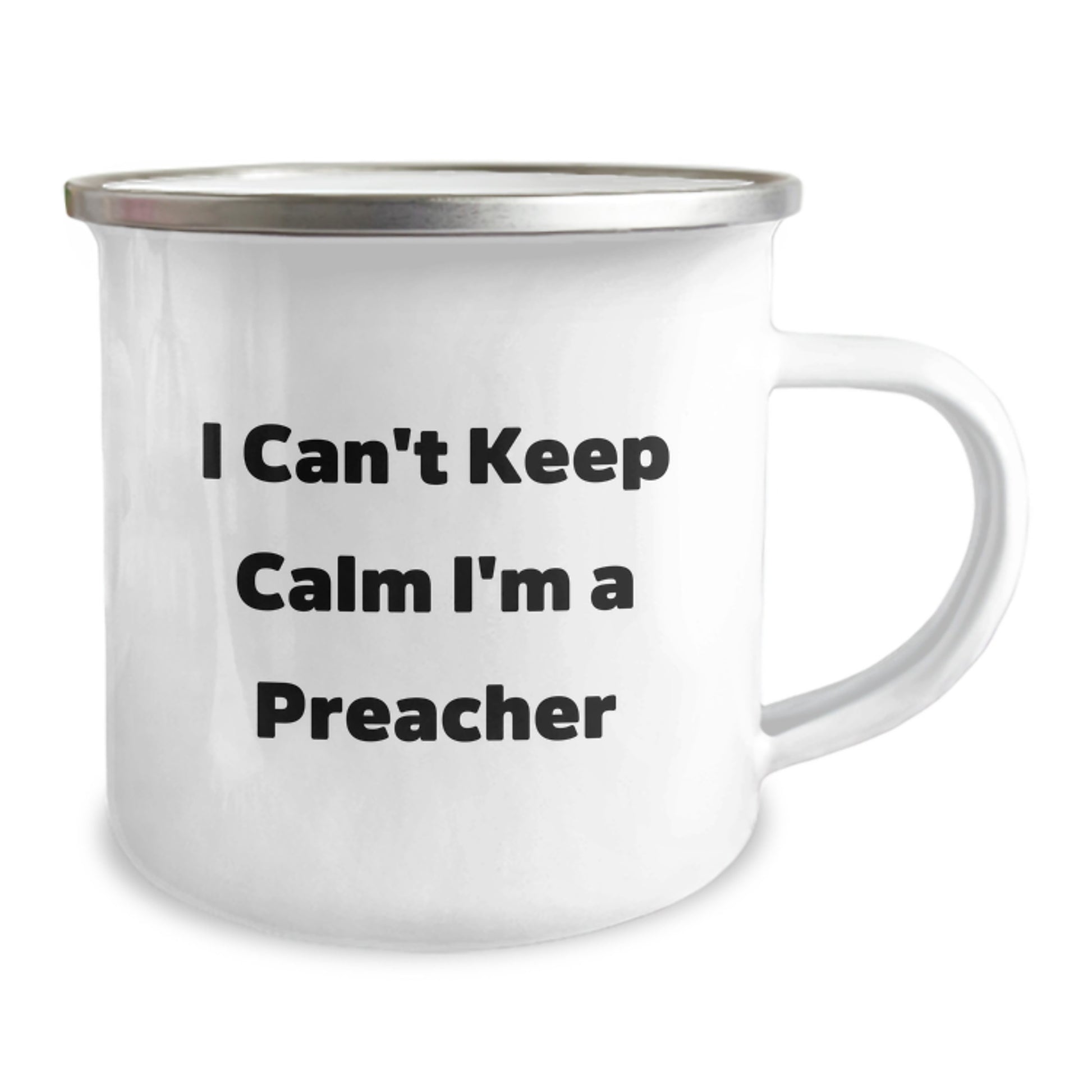 Funny Preacher Humor Gifts from Friends for Preacher Christmas Unique Mugs - 'I Can't Keep Calm I'm A Preacher' Camping Mug - Image 2