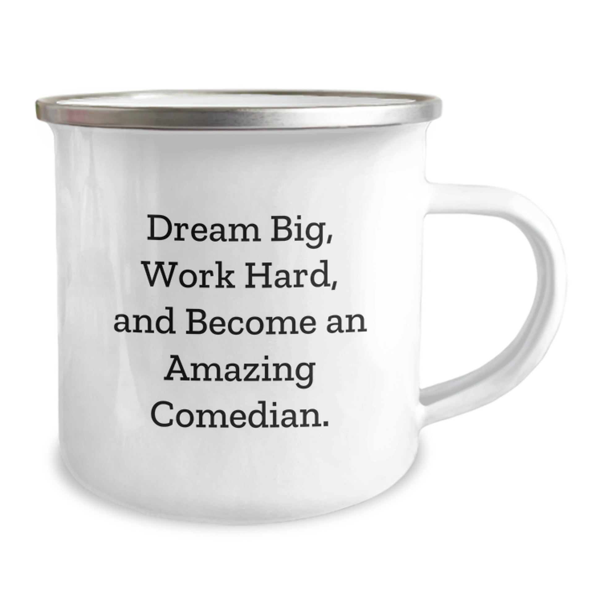 Dream Big Comedian Gifts, Funny Camping Mug for Comedian Friends and Family, Inspirational Quote 'Work Hard, Become Amazing' - Image 2