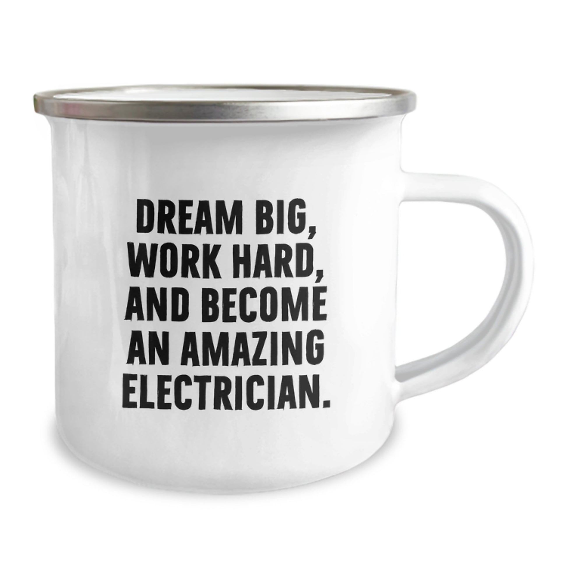 Inspirational Electrician Gifts for Men - Christmas Unique Presents from Family - Funny 'Dream Big, Work Hard' Camping Mug - Image 2