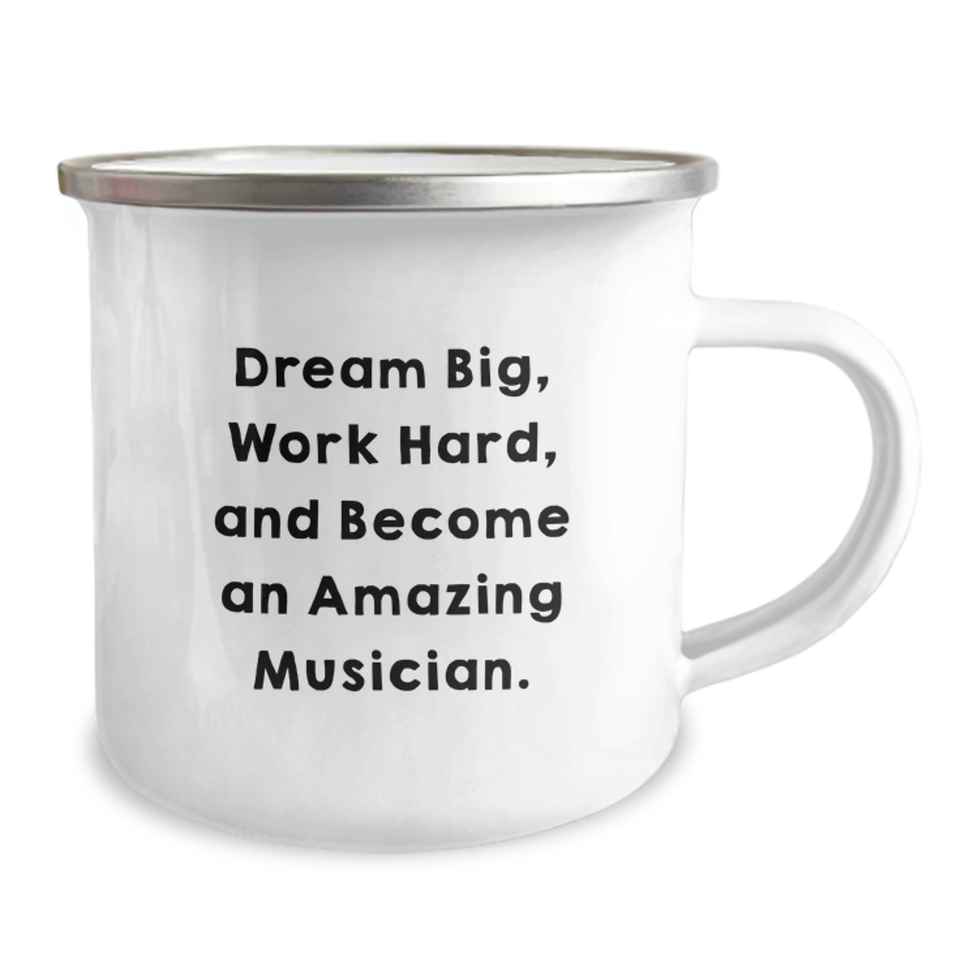 Funny Musician Gifts from Friends for Men - Camping Mug with Inspirational Quote 'Dream Big, Work Hard, And Become An Amazing Musician.' for Christmas Unique Gifts - Image 2