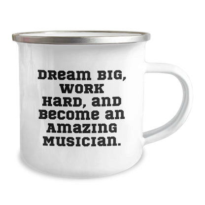 Inspiring Musician Gifts from Friends for Christmas - 'Dream Big' Funny Camping Mug - Image 2
