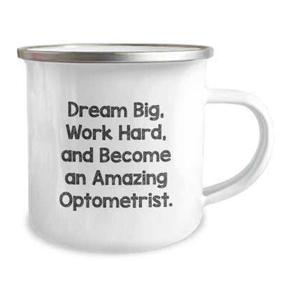 Funny Optometrist Gifts from Friends for Men - Camping Mug with Inspirational Quote Dream Big Work Hard - Image 2