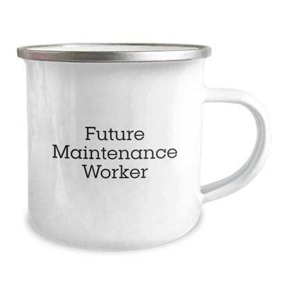 Funny Maintenance Worker Camping Mug Gifts for Men, Women, Friends, Coworkers, Family - 'I'm not lazy, I'm just on maintenance mode' Stainless Steel Enamel Finish Camping Mug - Image 2