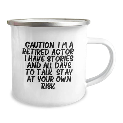 Funny Actor Gifts from Men to Friends - I'm A Retired Actor Camping Mug, Unique Christmas Memorable Presents for Actor Lovers, Actor Themed - Image 2