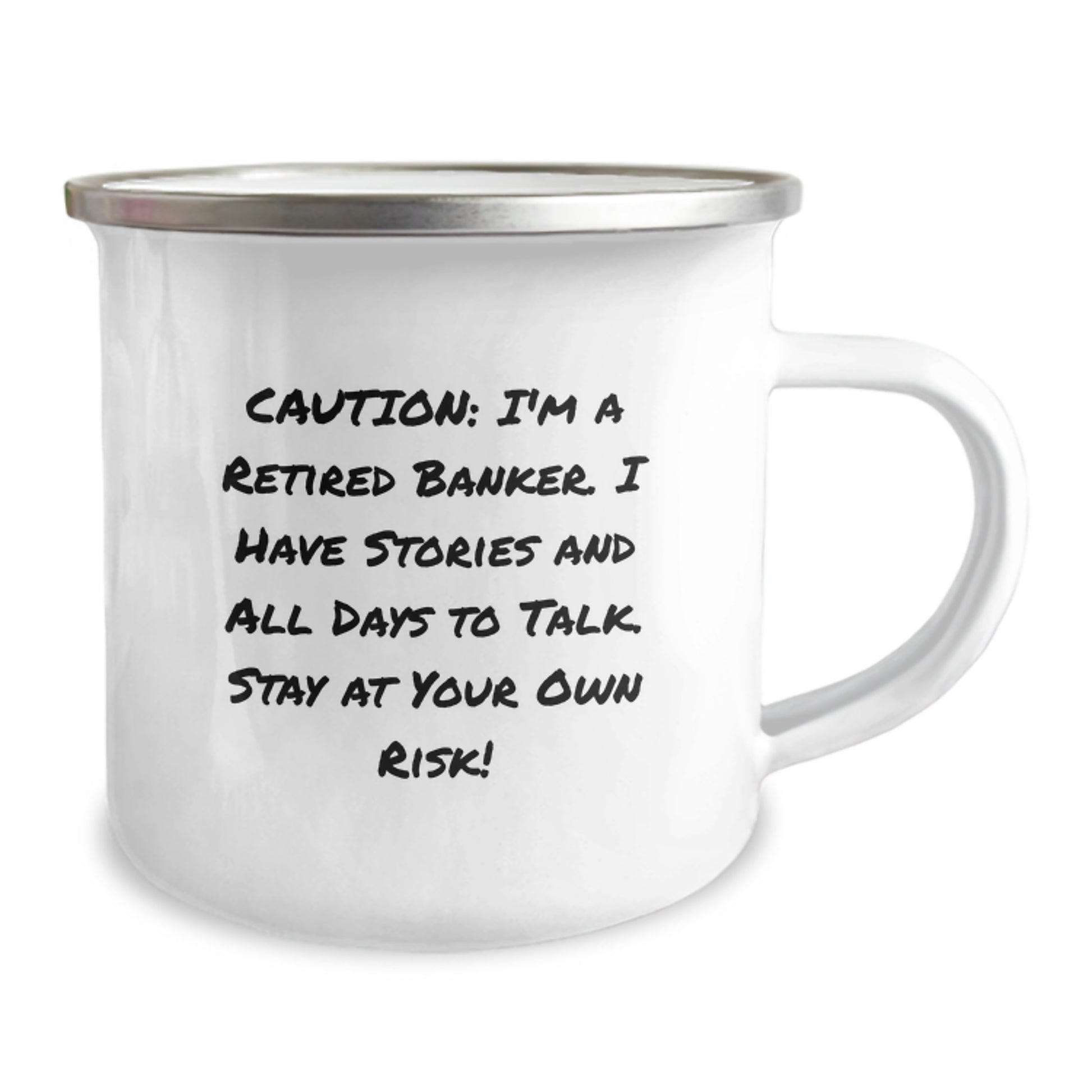 Funny Banker Gifts from Friends and Family - Unique Christmas Unique Gifts for Banker Men - 'Caution: I'm A Retired Banker...' - Image 2