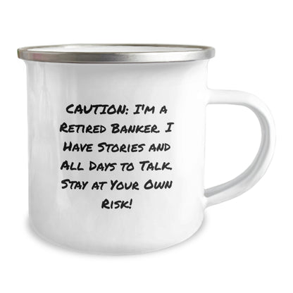 Funny Banker Gifts from Friends and Family - Unique Christmas Unique Gifts for Banker Men - 'Caution: I'm A Retired Banker...' - Image 2
