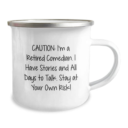 Comedian Gifts from Friends to Comedian Men, Stay At Your Own Risk! Funny Comedian Camping Mug for Christmas Unique Gifts - Image 2
