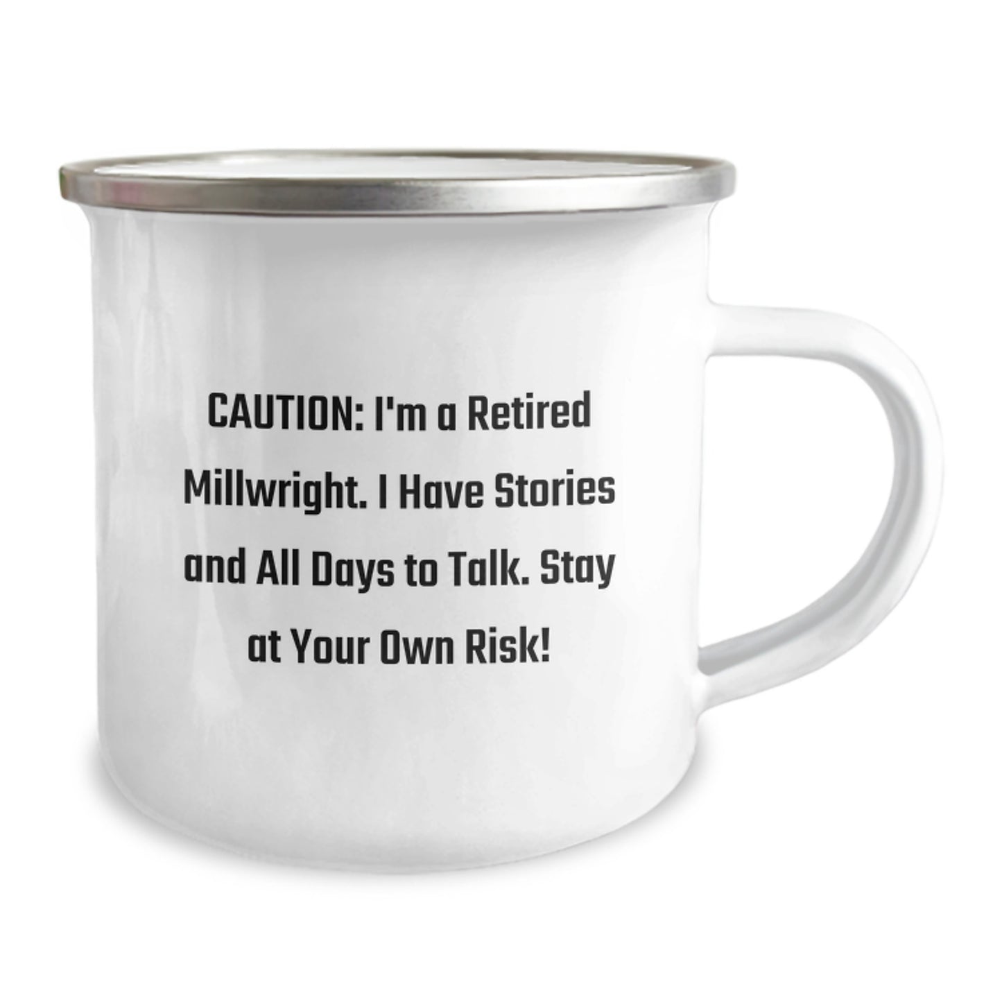 Funny Millwright Camping Mug Gifts for Men - Christmas Unique Gifts from Family - 'I'm A Retired Millwright. I Have Stories... - Image 2