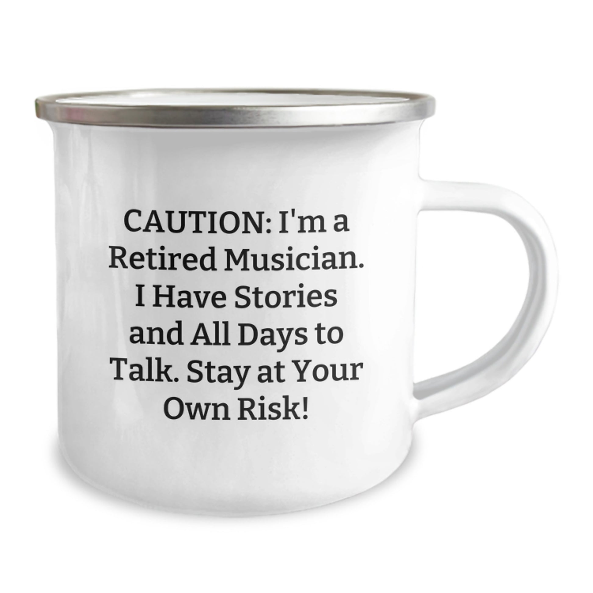 Musician Gifts from Friends, Christmas Unique Gifts for Musicians, Funny Camping Mug - 'Caution: I'm A Retired Musician...' - Image 2