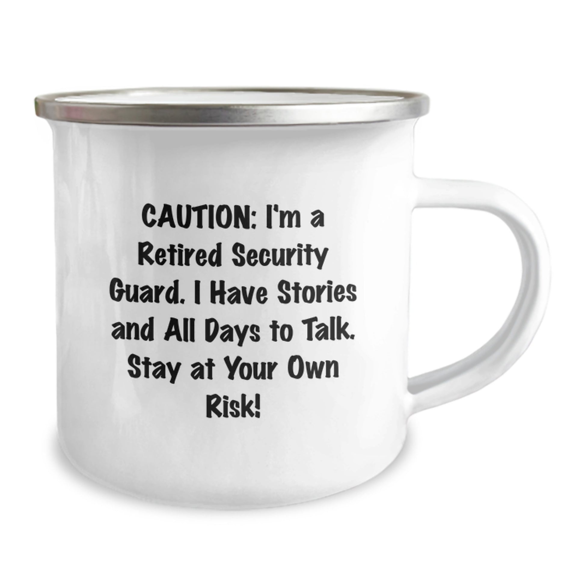 Funny Security Guard Gifts from Men to Security Guard Friends - 'Caution: I'm A Retired Security Guard. I Have Stories And All Days To Talk. Stay At Your Own Risk!' Christmas Unique Mug - Image 2