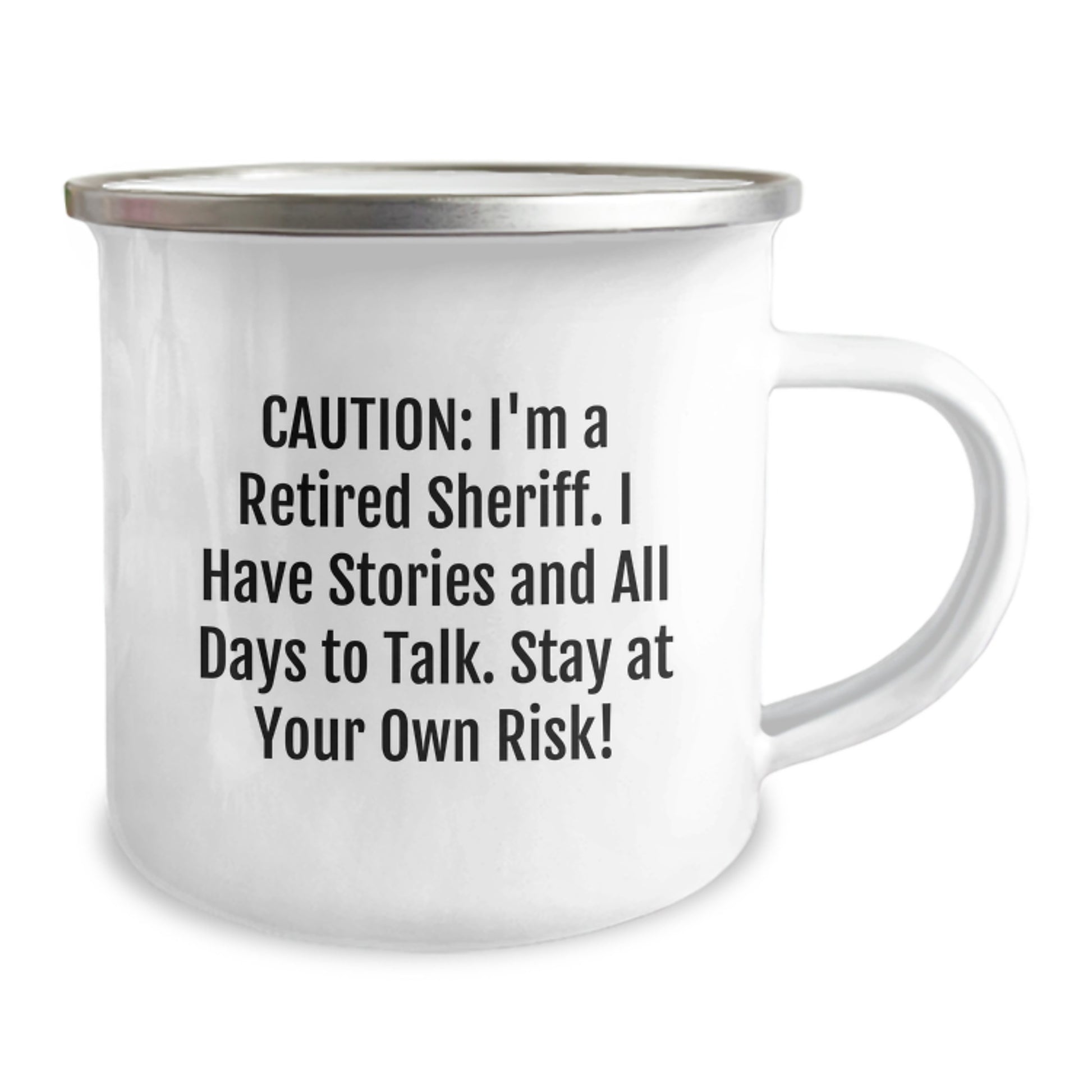 Funny Sheriff Gifts for Men - Caution: I'm A Retired Sheriff! Camping Mug for Birthday Unique Gifts from Friends - Image 2