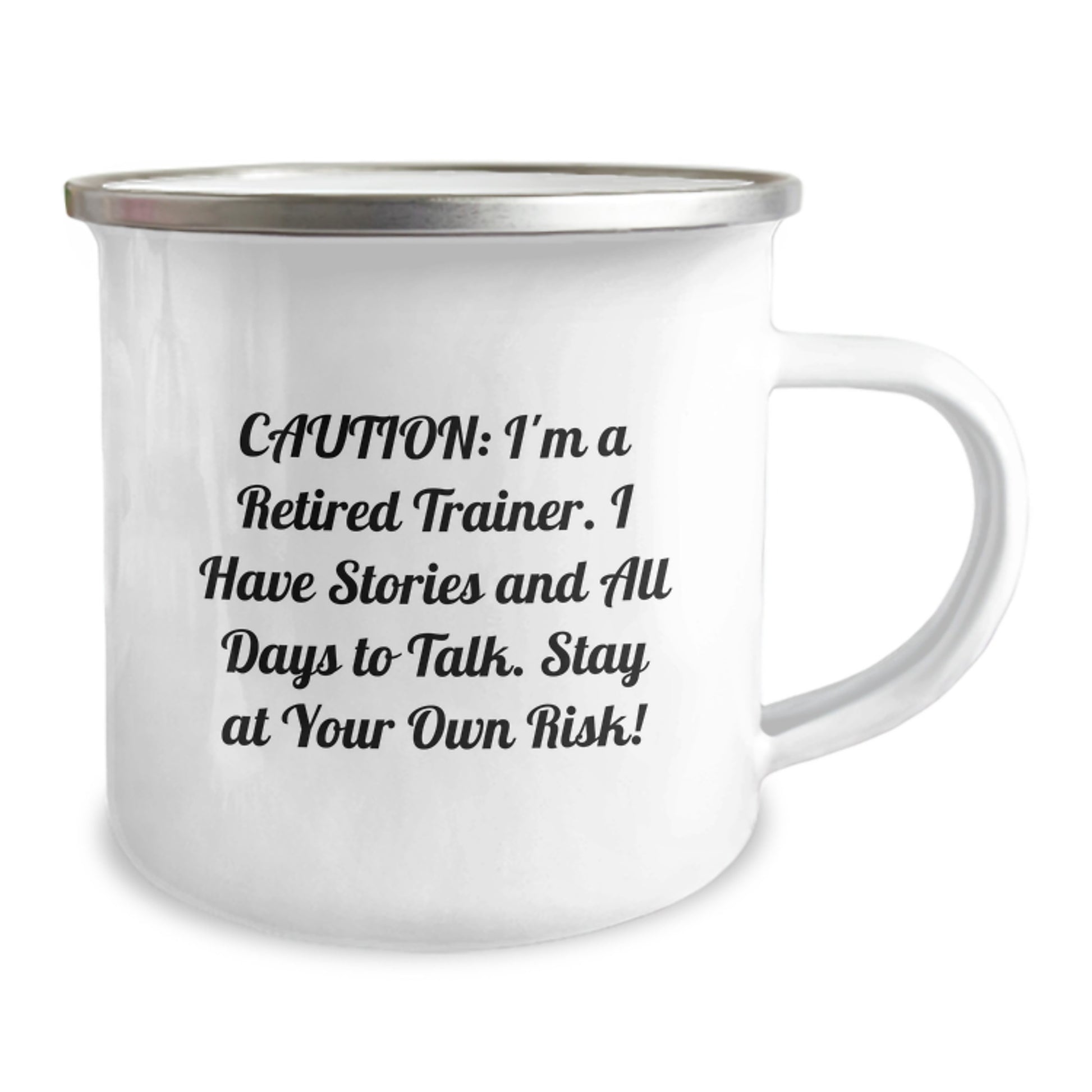 Funny Trainer Gifts from Men to Friends - I'm A Retired Trainer. I Have Stories And All Days To Talk. Stay At Your Own Risk! Christmas Unique Trainer Mug - Image 2