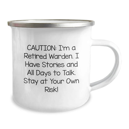 Funny Warden Gift for Friends, Camping Mug with Inspirational Quote, Warden Unique Gifts, Gifts from Men to Family - Stay At Your Own Risk! - Image 2