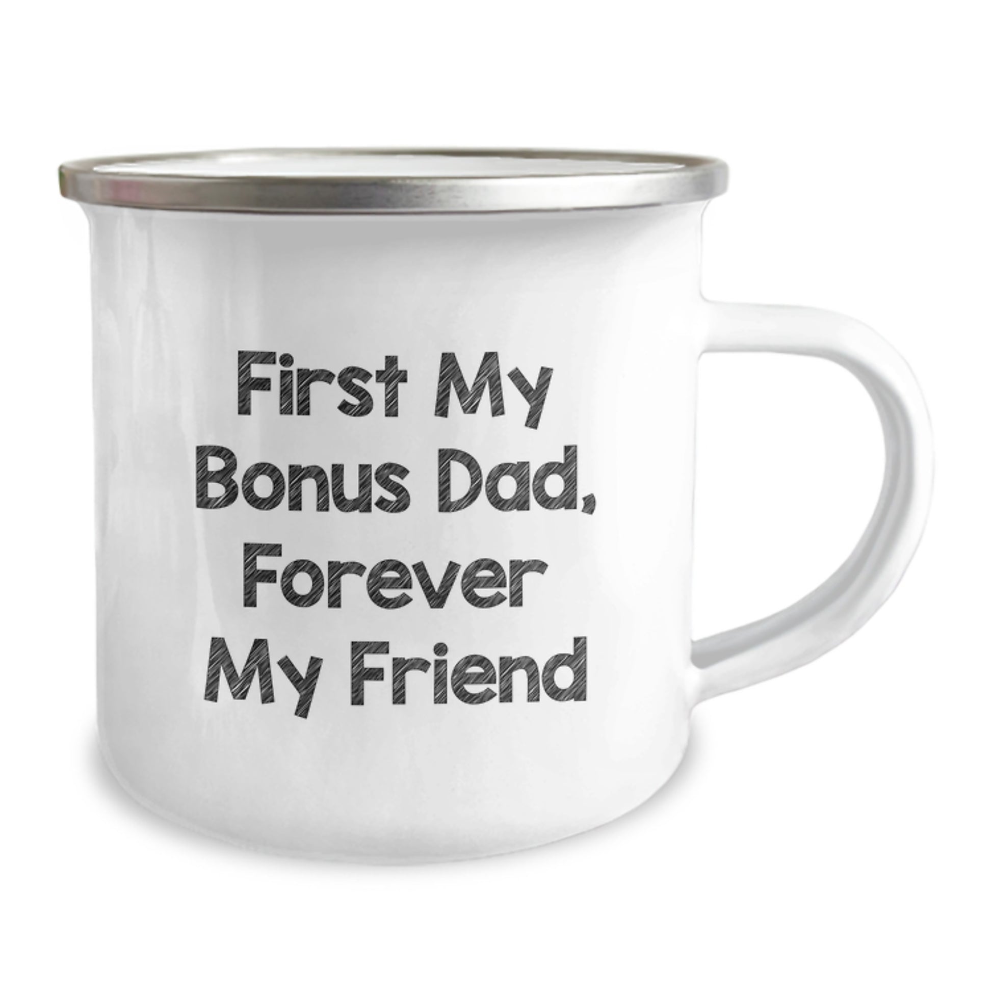 Funny Bonus Dad Gifts from Men for Men - First My Bonus Dad, Forever My Friend Camping Mug - Image 2