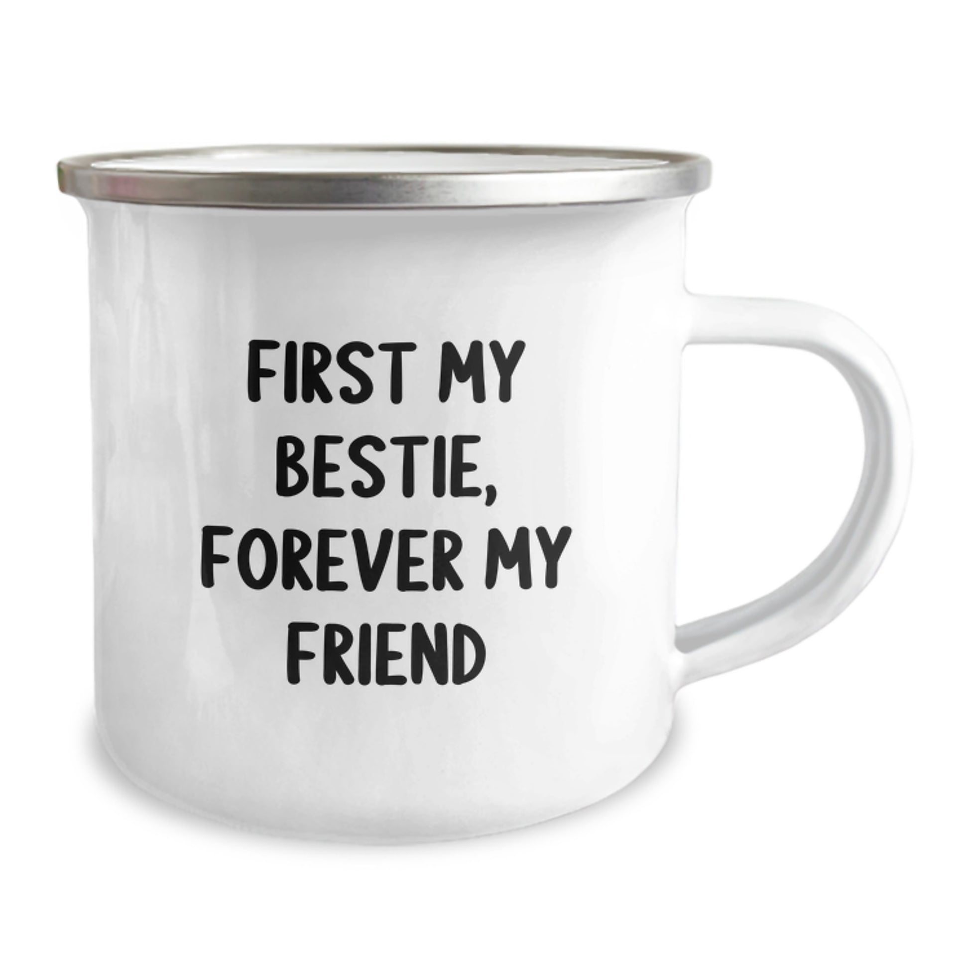 Funny Bestie Christmas Unique Gifts from Friends for Bestie Camping Mug with 'First My Bestie, Forever My Friend' Quote - Image 2