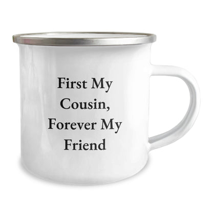 Funny Cousin Camping Mug Gifts for Men Women from Friends Family, First My Cousin Forever My Friend, Unique Christmas Holiday Mugs for Outdoor Enthusiasts - Image 2