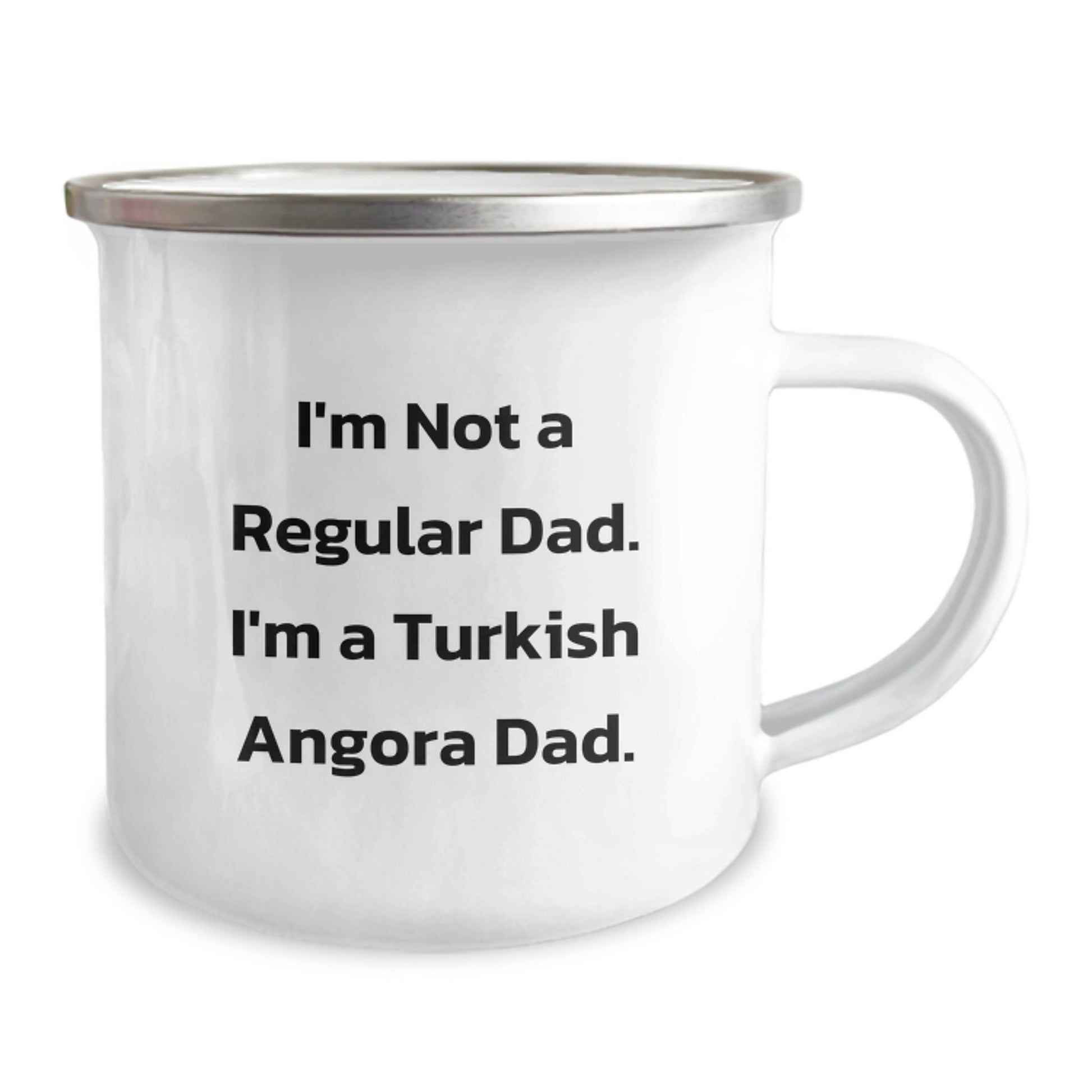 Turkish Angora Cat Dad Camping Mug, Funny Quote Gifts from Men to Friends for Birthday - Image 2
