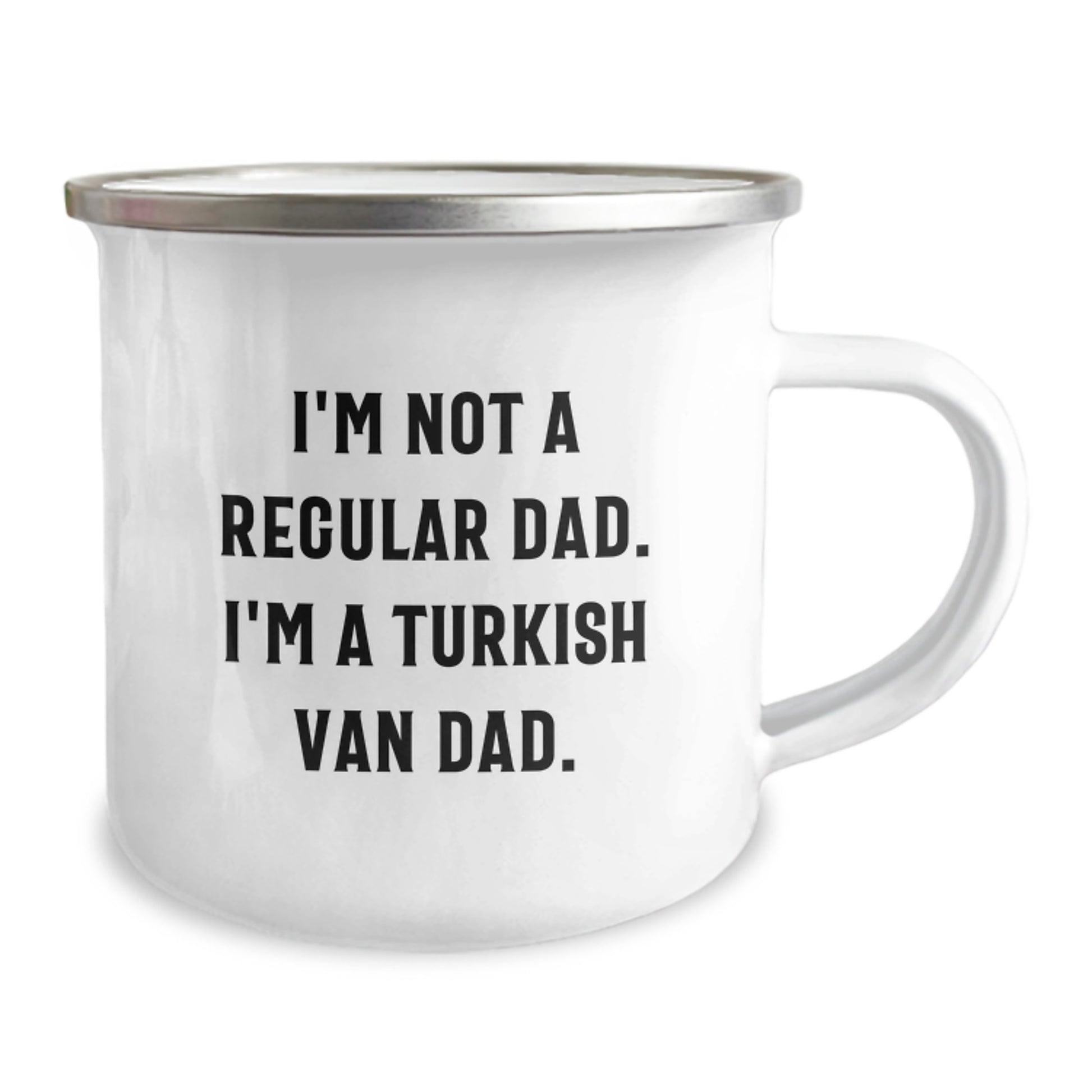Funny Turkish Van Cat Dad Gifts from Friends for Birthday Unique Gifts to Men - I'm Not A Regular Dad, I'm A Turkish Van Dad. 12 oz Camping Mug - Image 2