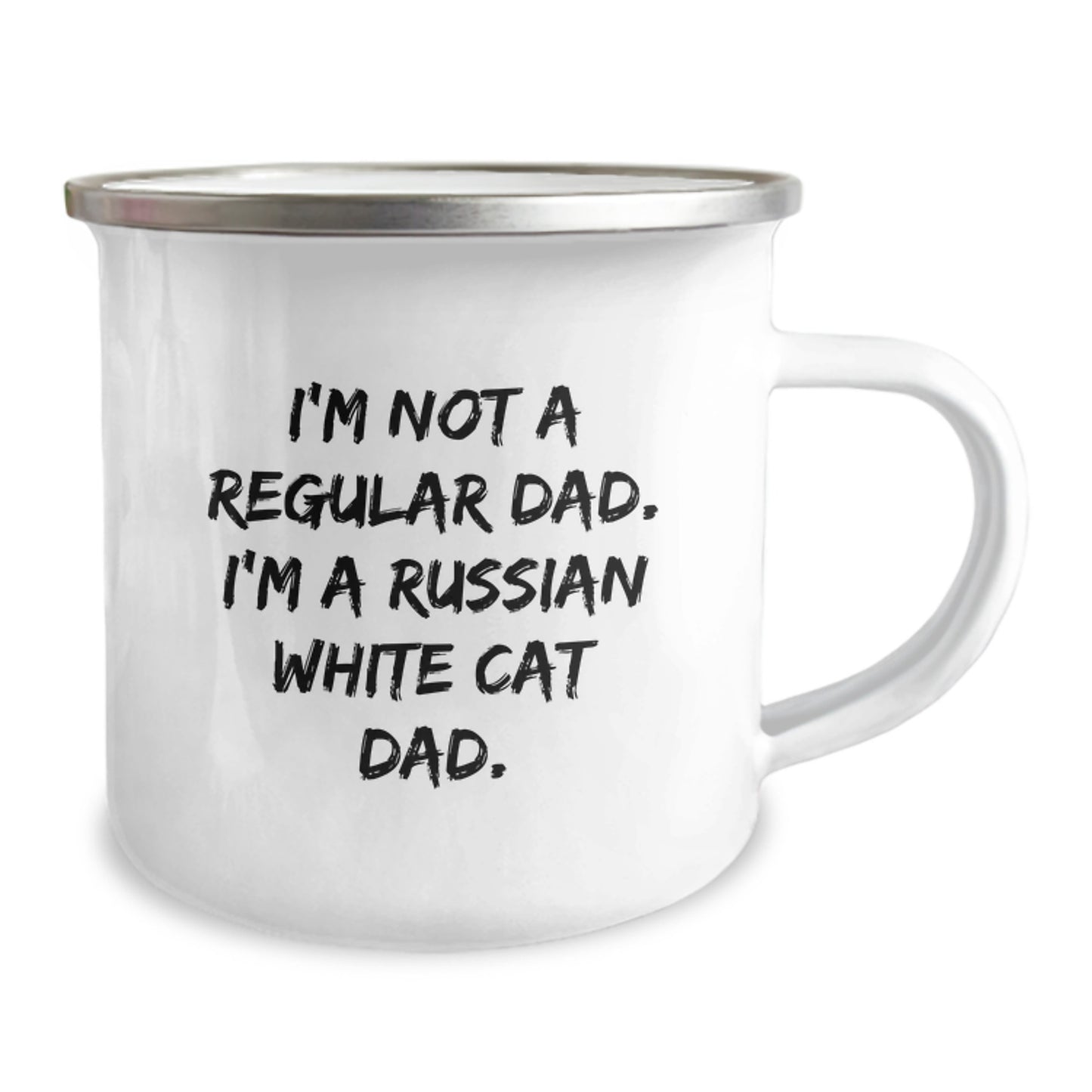 Russian White Cat Dad Gifts from Men to Family - Funny Camping Mug for Birthday Unique Gifts - Image 2