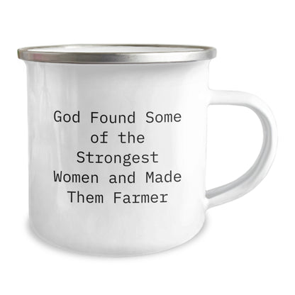 Funny Farmer Gifts from Friends for Men - Camping Mug - God Made Them Strong - Image 2