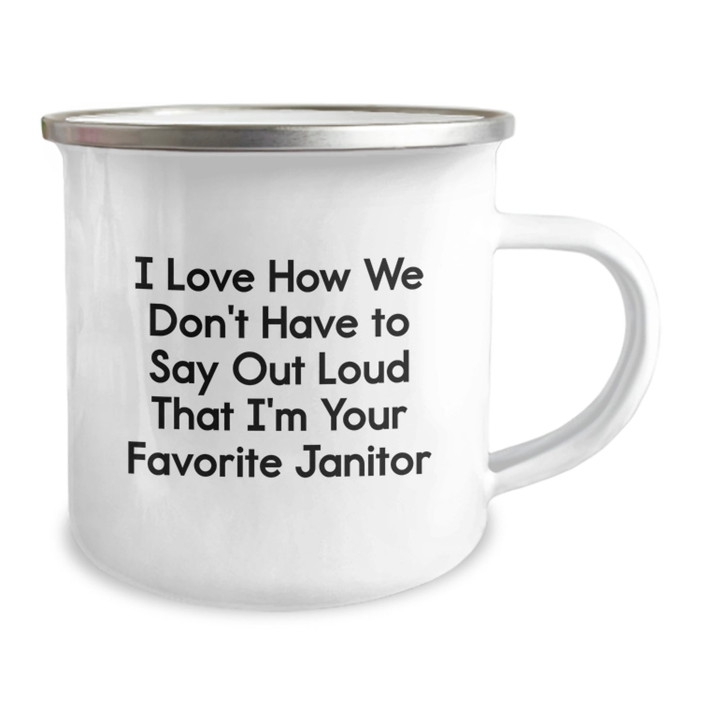 Funny Janitor Gifts, Camping Mug for Favorite Janitor, Gifts from Friends, 12 oz Stainless Steel - Image 2