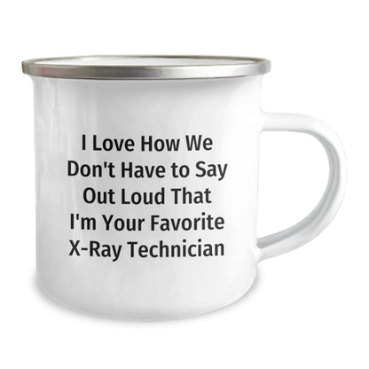 Funny X-Ray Technician Gifts from Friends, Unique Christmas Memorable Present for Favorite X-Ray Technician, 12 Oz Camping Mug with Humorous Quote - Image 2
