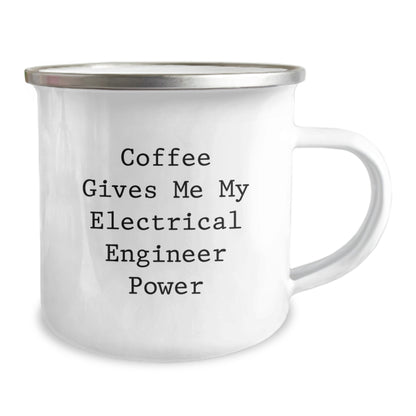 Funny Electrical Engineer Gifts for Men Christmas Camping Mug - Coffee Gives Me My Electrical Engineer Power - Image 2