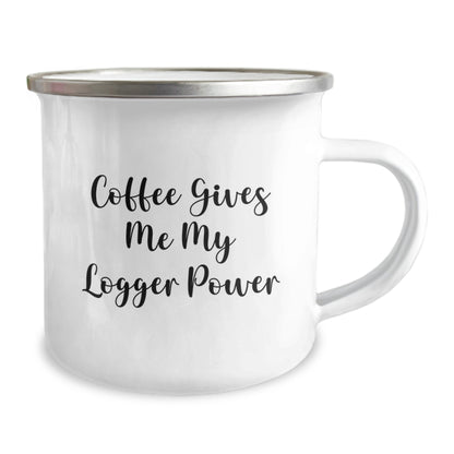 Logger Gifts, Funny Quote Camping Mug, Birthday Unique Gifts from Men to Logger Friends, 12 oz Stainless Steel - Image 2