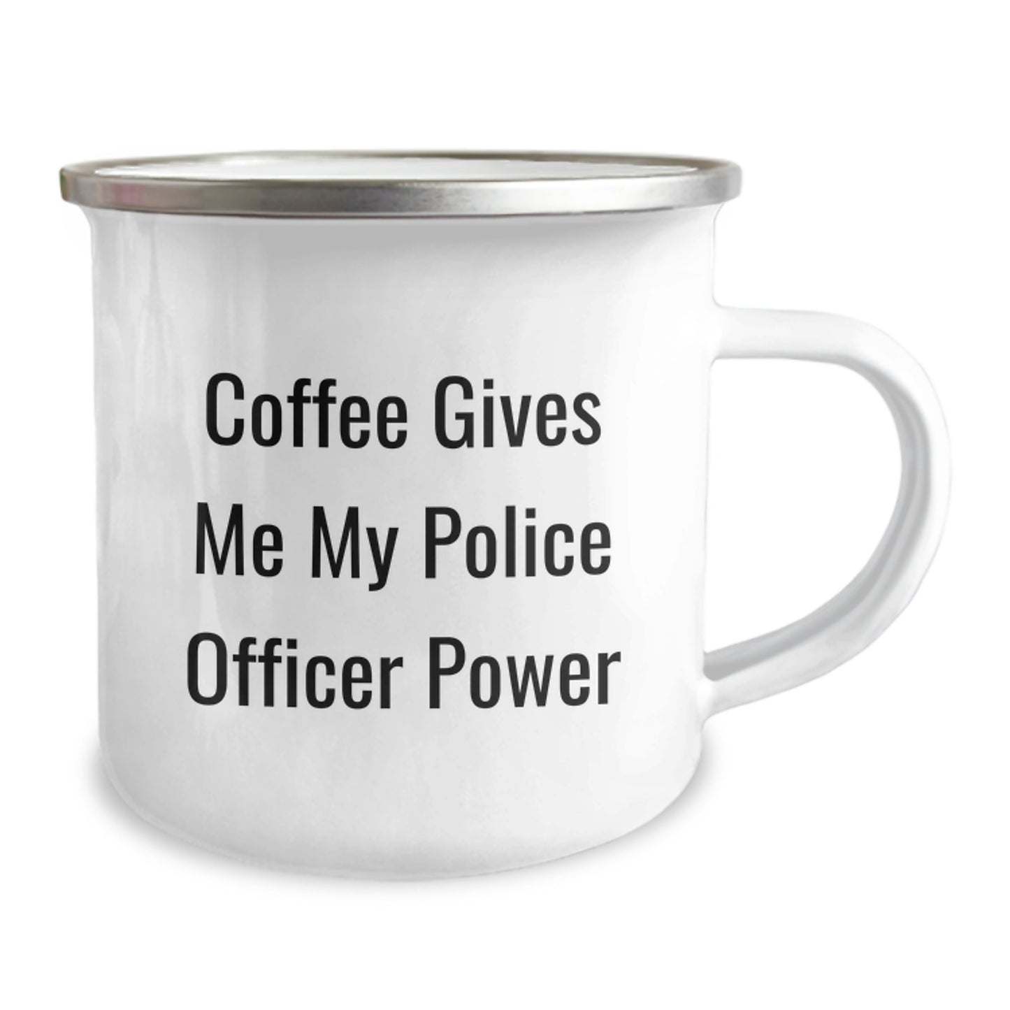 Funny Police Officer Christmas Unique Gifts from Family - Camping Mug - 'Coffee Gives Me My Police Officer Power' - Image 2