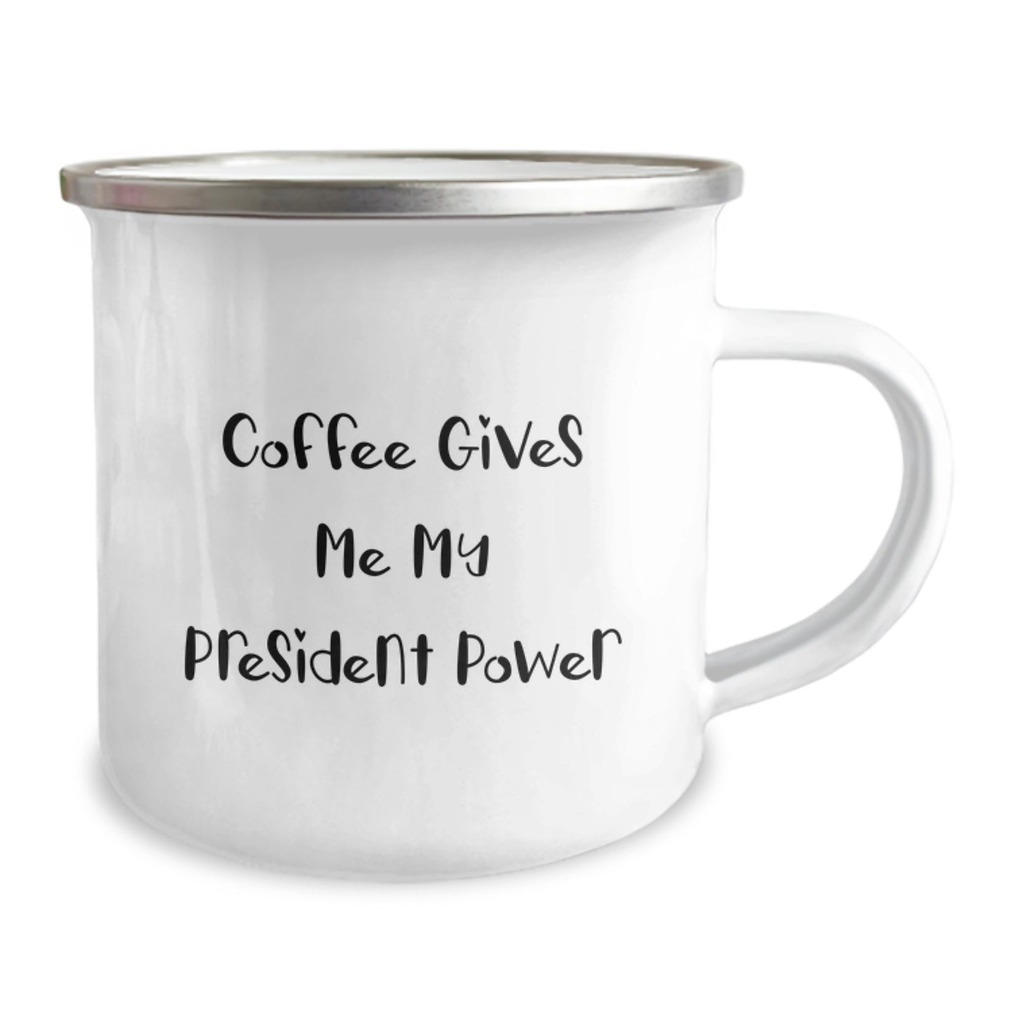 Funny President Gifts for Men Christmas Unique Ideas - Coffee Gives Me Power Camping Mug - Image 2