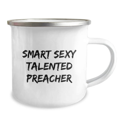 Funny Preacher Christmas Unique Gifts from Men to Preachers, Smart Sexy Talented Inspirational Quote on Camping Mug, Unique Preacher Mug for Christmas Unique Gifts - Image 2