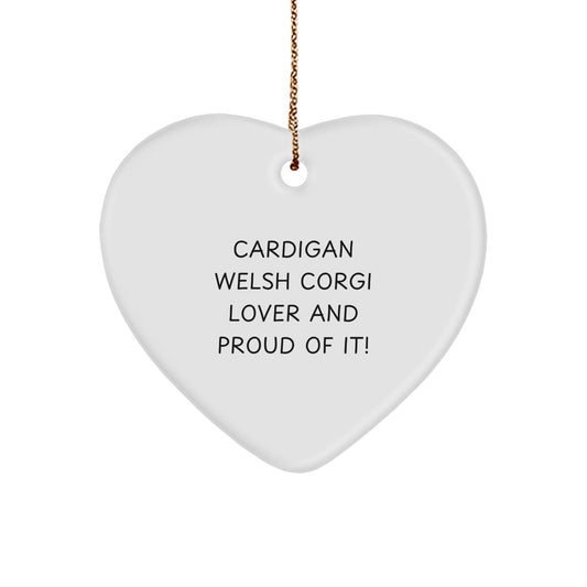 Cardigan Welsh Corgi Dog Lovers Funny Heart Ornament Gifts from Friends, Perfect for Cardigan Welsh Corgi Dog Enthusiasts, Christmas Unique Gifts for Men, Women - Victory Thru Vision