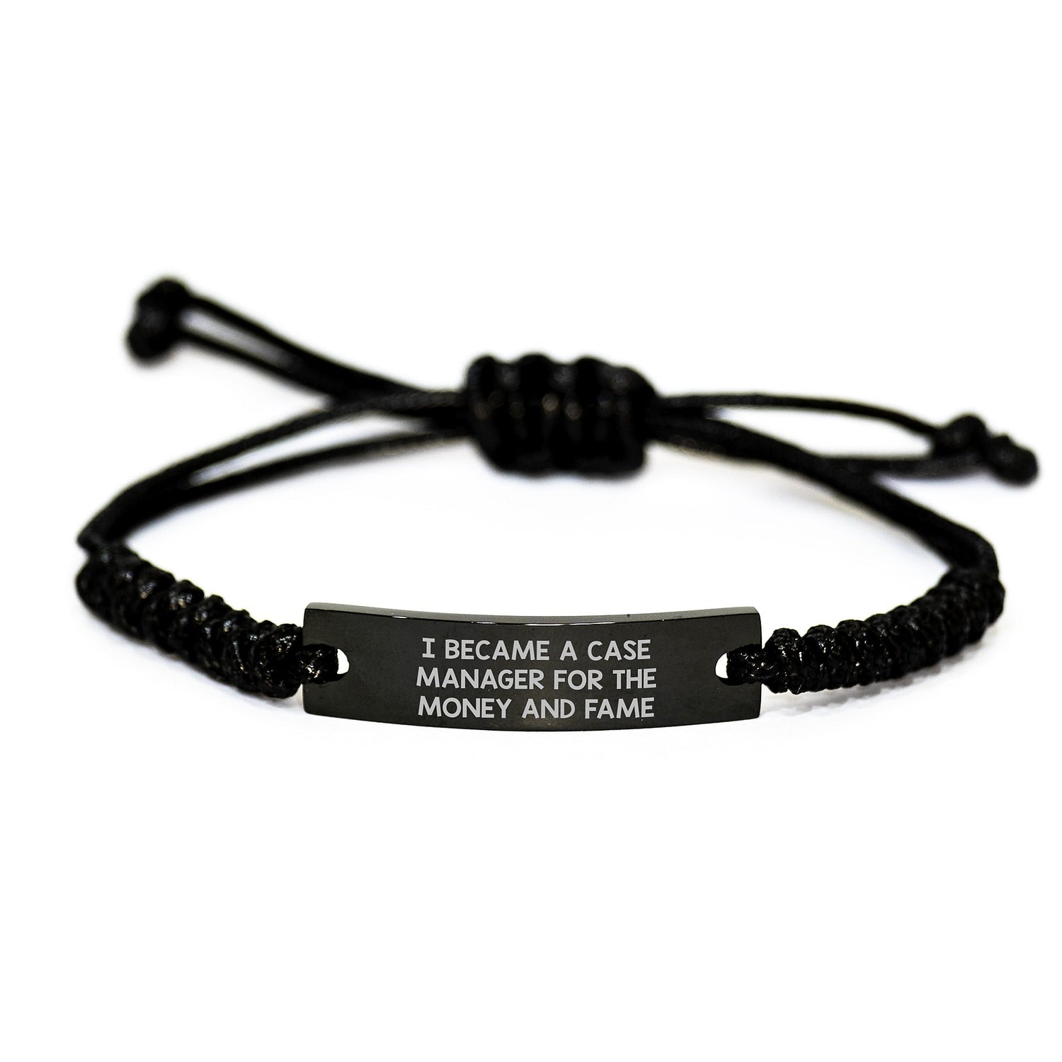 Case Manager Gifts, Funny Quote Rope Bracelet for Graduation from Friends, Men Gifts for Women, Family, Coworkers, 'I Became A Case Manager For The Money And Fame' - Victory Thru Vision