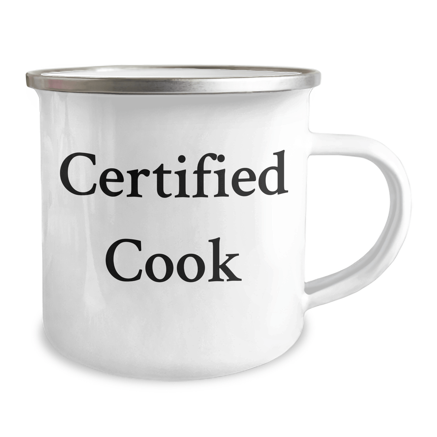 Certified Cook's Funny Father's Day Unique Gift - 12 oz Camping Mug for Men, Funny Gifts from Friends, Family, or Coworkers - Victory Thru Vision 