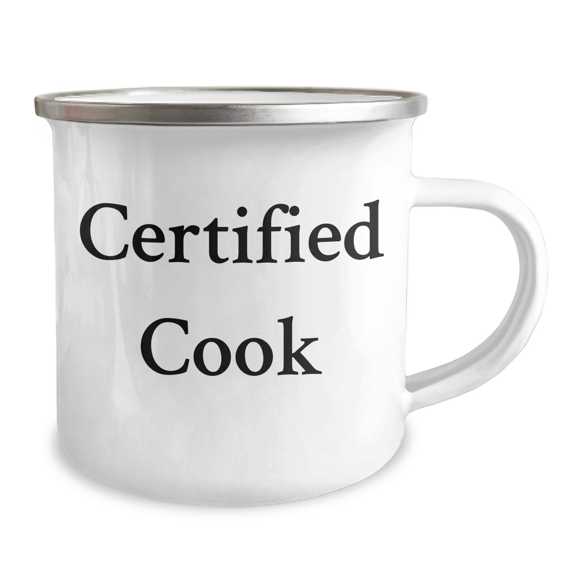 Certified Cook's Funny Father's Day Unique Gift - 12 oz Camping Mug for Men, Funny Gifts from Friends, Family, or Coworkers - Victory Thru Vision 