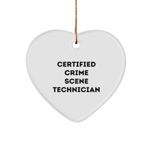 Certified Crime Scene Technician Gifts from Friends - 'You're the Beat of Our Crime Scene' Heart Ornament for Men, Women, Coworkers, Family, and Friends on Christmas - Victory Thru Vision